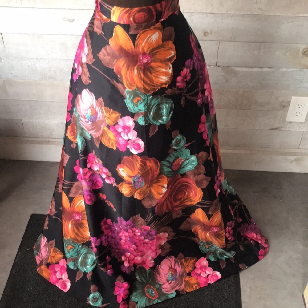 Style Rite vintage Floral Lounge maxi Skirt